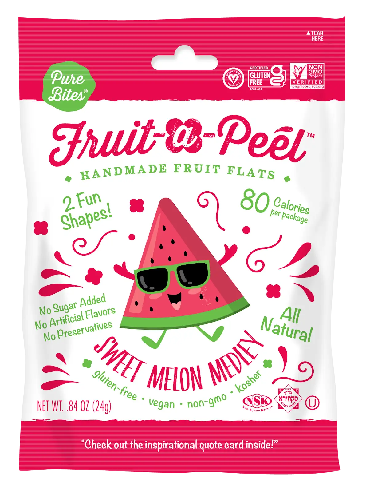 Sweet Melon Medley Fruit Flats by The Autism Store, healthy fruit snack with colorful, chewy fruit pieces for wellness.