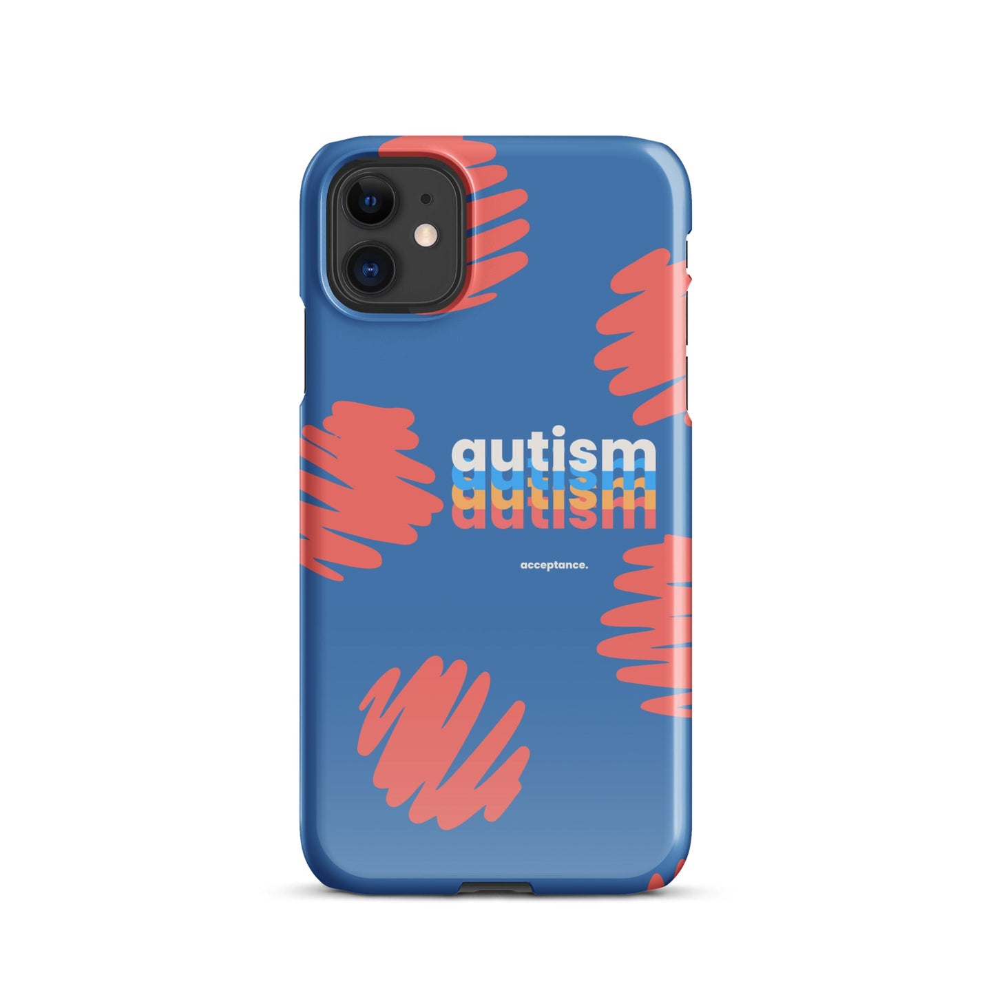 Glossy Autism Phone Case for iPhone 11 by The Autism Store with colorful autism awareness design.