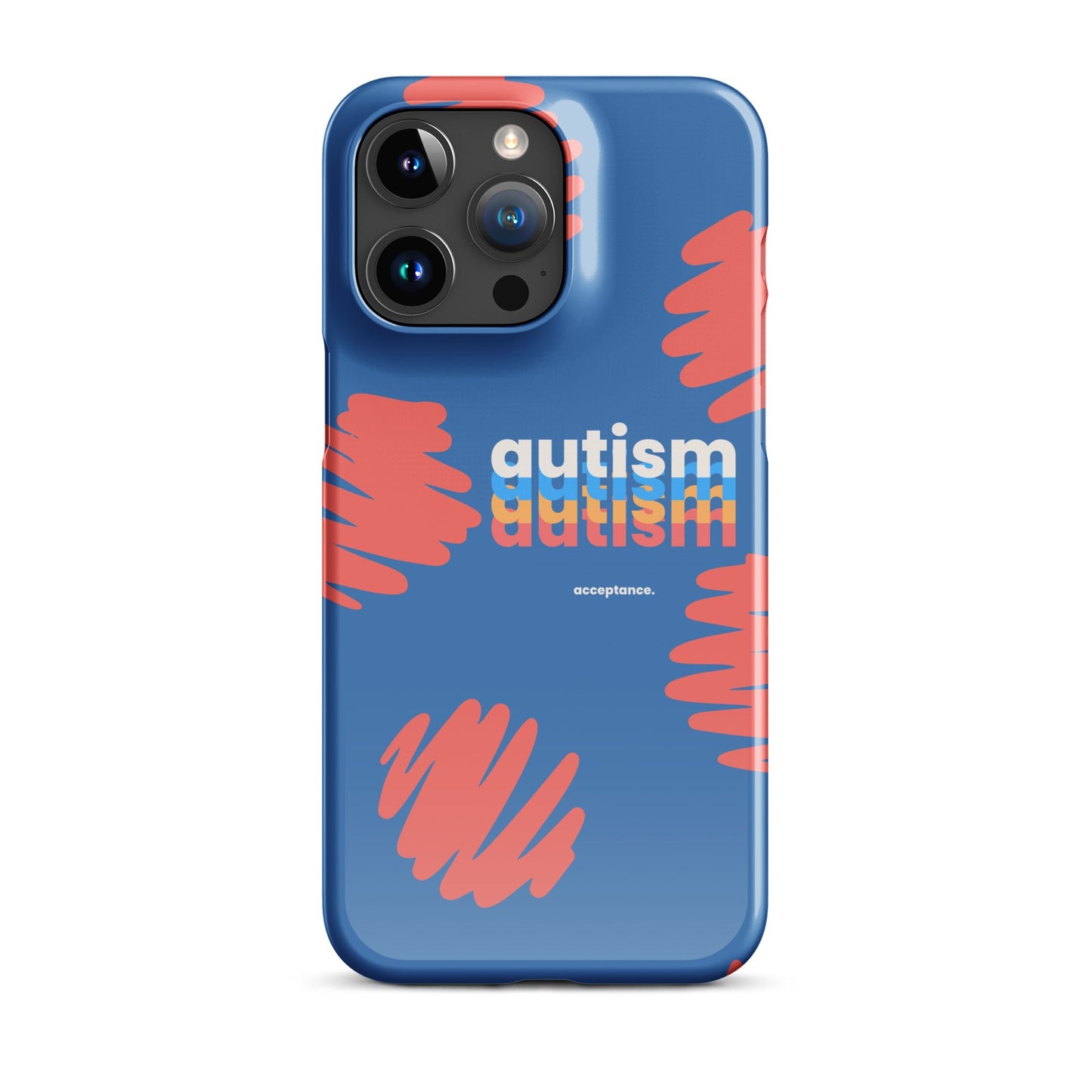 Glossy autism phone case for iPhone 11 by The Autism Store, featuring colorful design and protective cover.