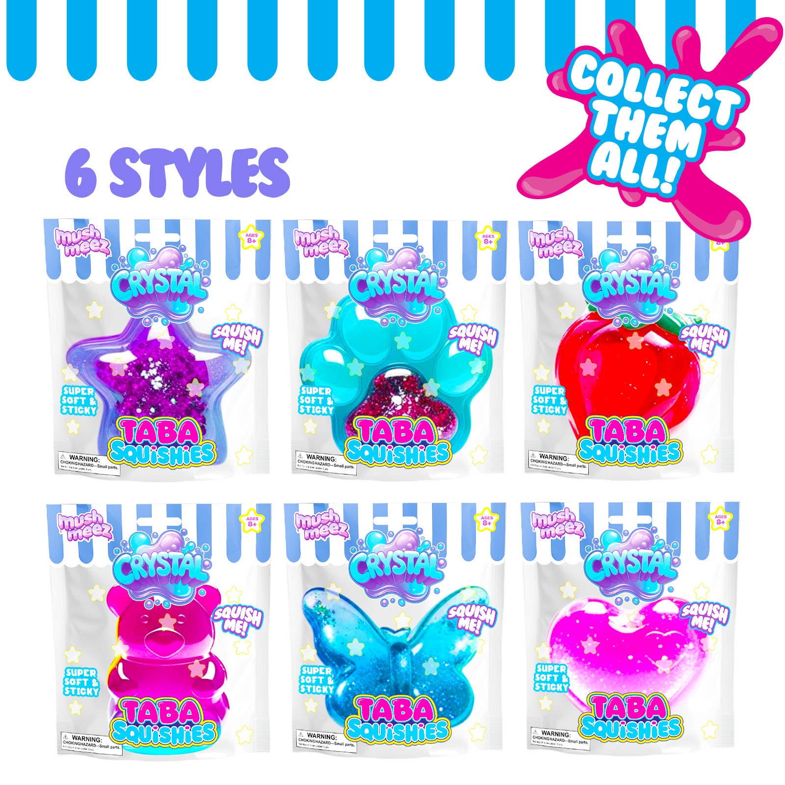 Pink strawberry Taba Squishies Mushmeez by The Autism Store, soft and squeezable stress-relief toy with detailed strawberry design.