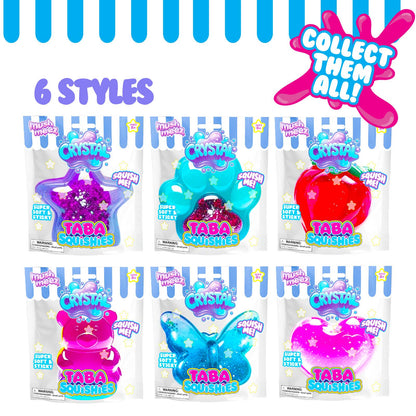 Pink strawberry Taba Squishies Mushmeez by The Autism Store, soft and squeezable stress-relief toy with detailed strawberry design.