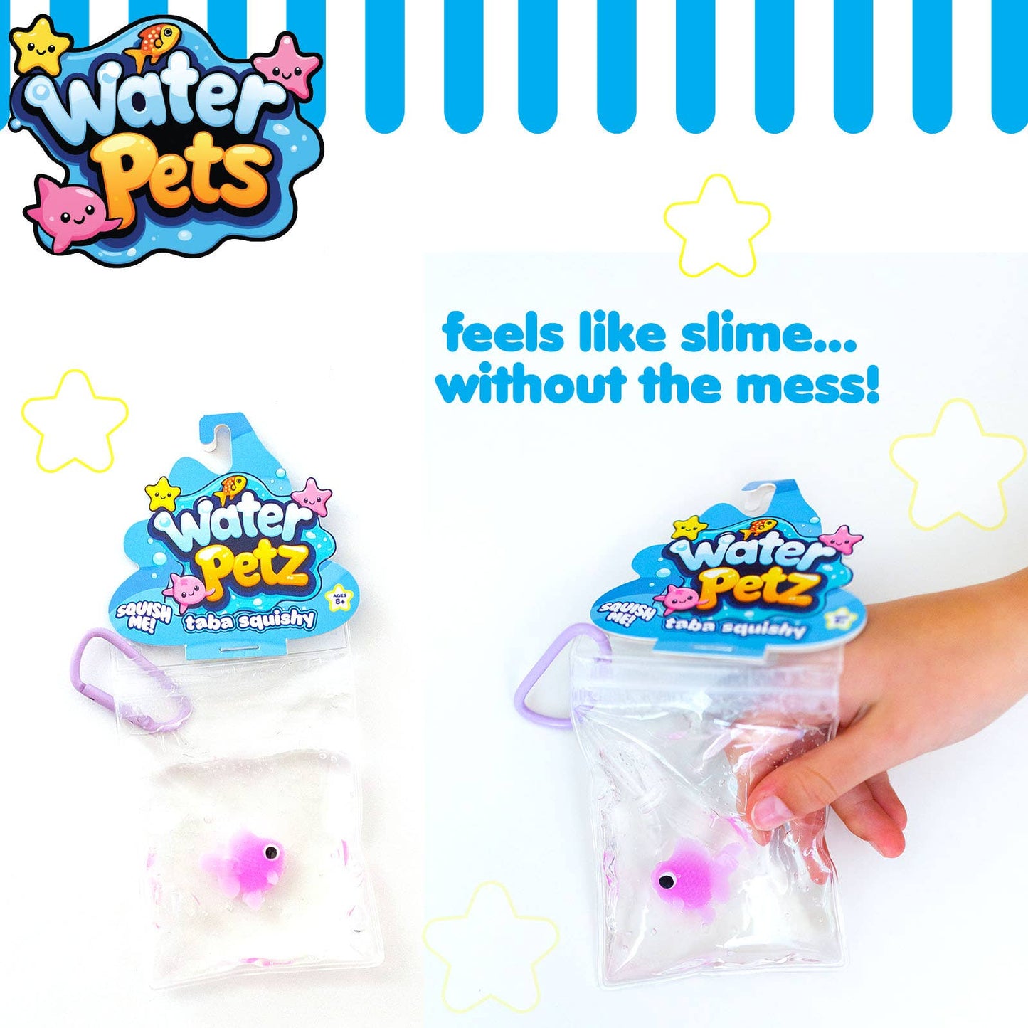 Red Taba Squishy Mushmeez Water Pets toy from The Autism Store, soft and squeezable sensory water pet with a cute design.