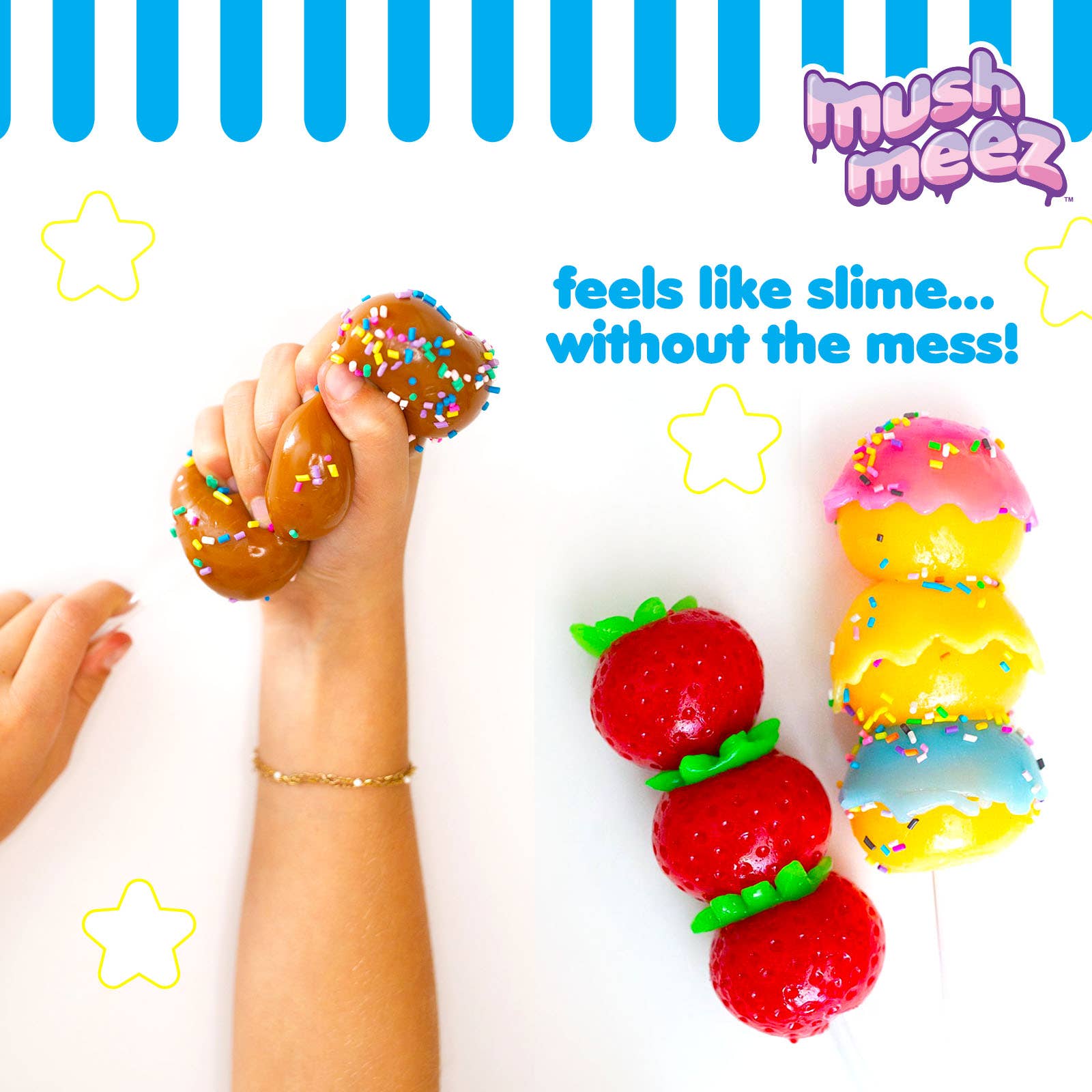 Strawberry Mushmeez Sweet Friends plush toy from The Autism Store, soft and colorful sensory comfort item.