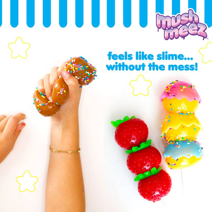 Strawberry Mushmeez Sweet Friends plush toy from The Autism Store, soft and colorful sensory comfort item.