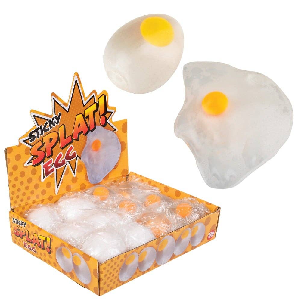 White 2.5-inch Sticky Splat Egg from The Autism Store, a sensory fidget toy for tactile play and stress relief.