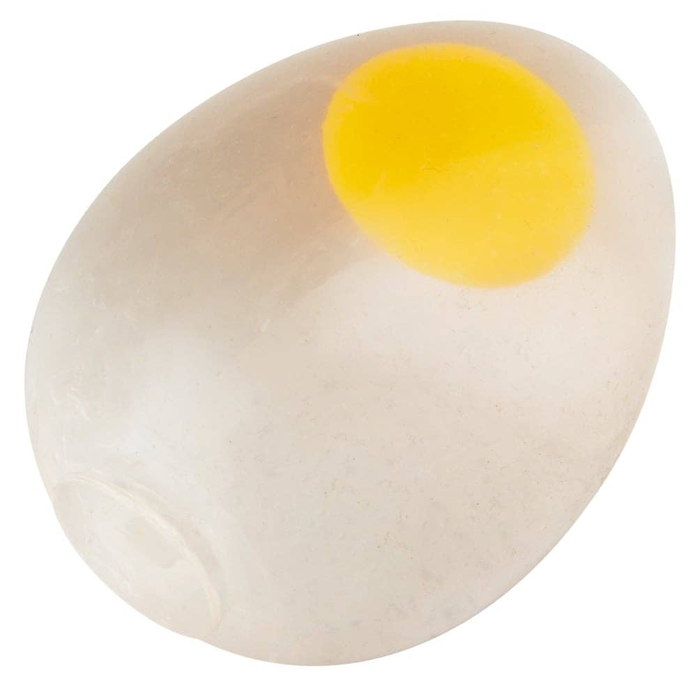 White 2.5-inch Sticky Splat Egg toy from The Autism Store, designed for sensory play and stress relief.