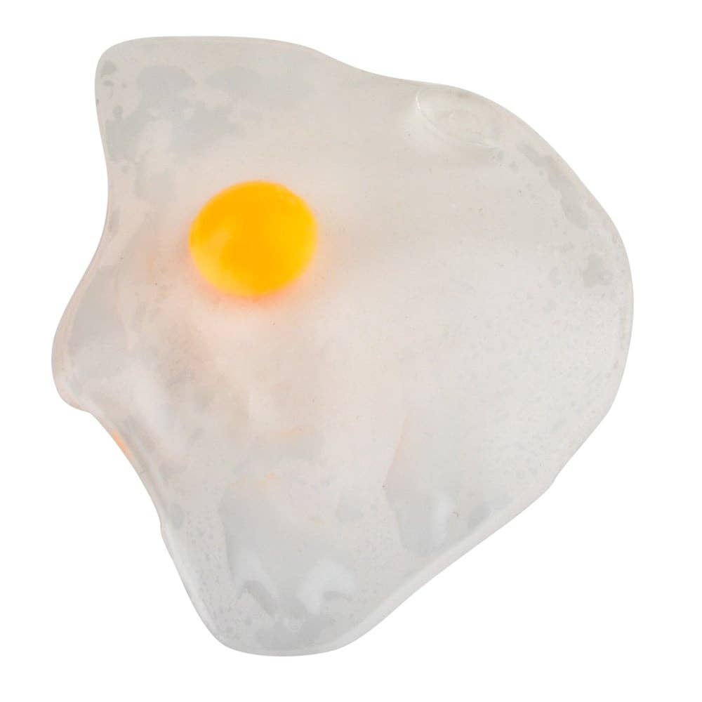 White 2.5-inch Sticky Splat Egg toy from The Autism Store, designed for sensory play and tactile stimulation.