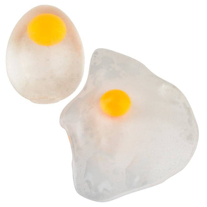 White 2.5-inch Sticky Splat Egg toy from The Autism Store, flexible and squishy sensory stress relief toy.