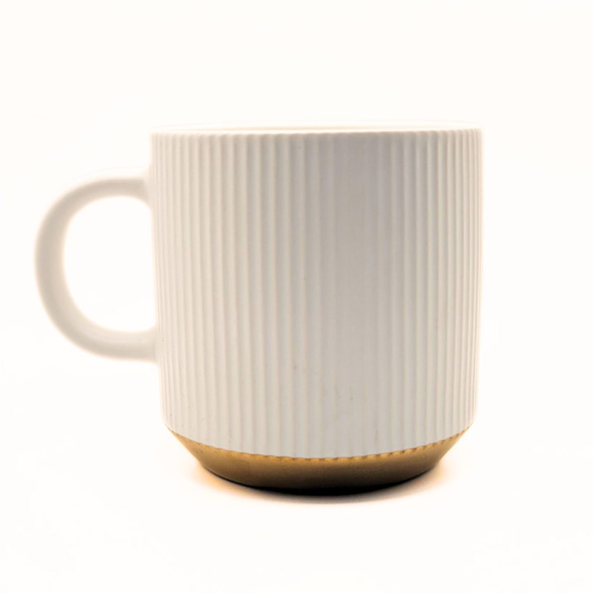 Black ceramic mug from The Palestinian Coffee Company with Pali Coffee Co branding, perfect for hot beverages.