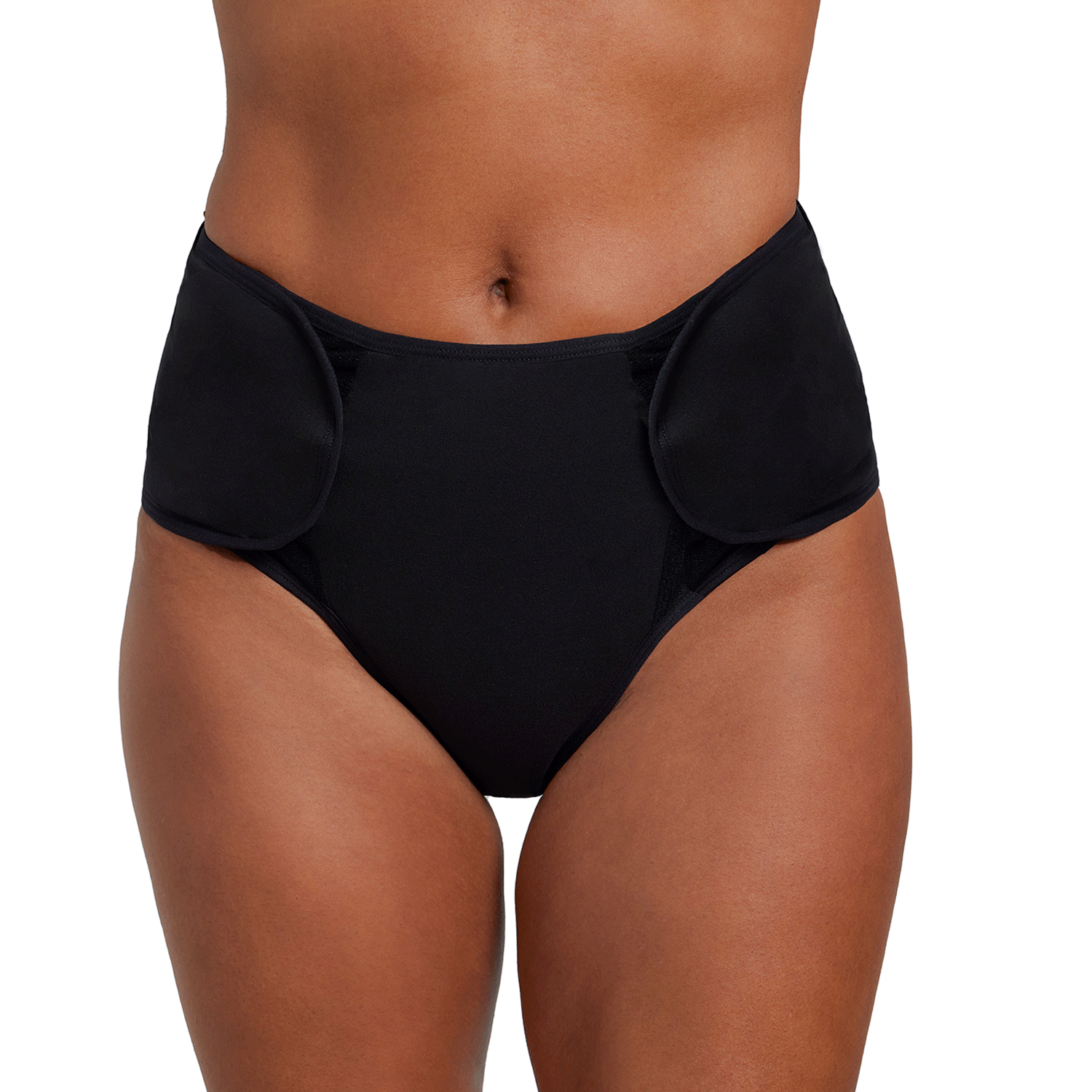 Black XS The Adaptive Period microfiber pad by The Period Company designed for heavy flows.