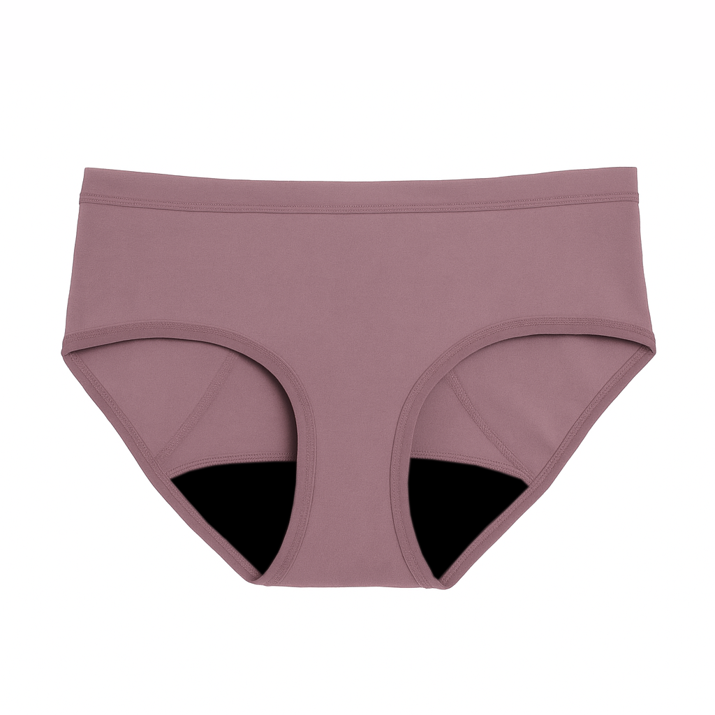 Black microfiber The Bikini Period menstrual pad designed for medium flows, by The Period Company, shown in the image.