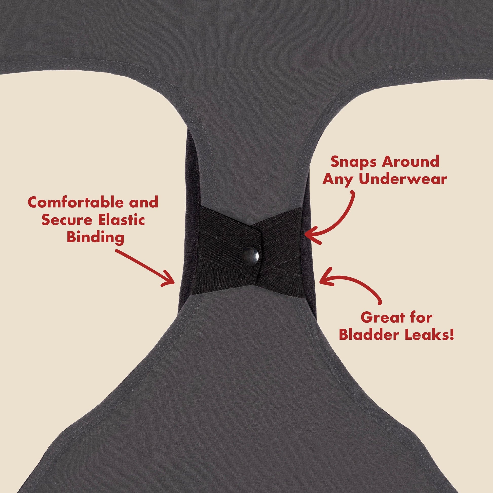 Black reusable feminine pads and protectors from The Period Company, 5-piece bundle for heavy flows, laid out on a surface.