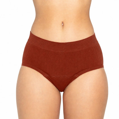 On-body view of The Bikini Period in SportyStretch™ for heavy flows by The Period Company, showcasing its sleek design and fit.