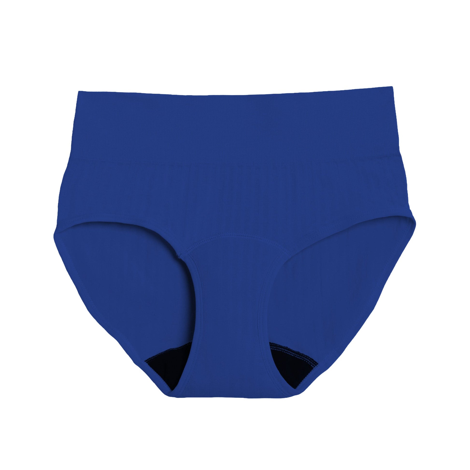 High waisted SportyStretch™ period underwear for heavy flows by The Period Company, showing the front view in a neutral setting.