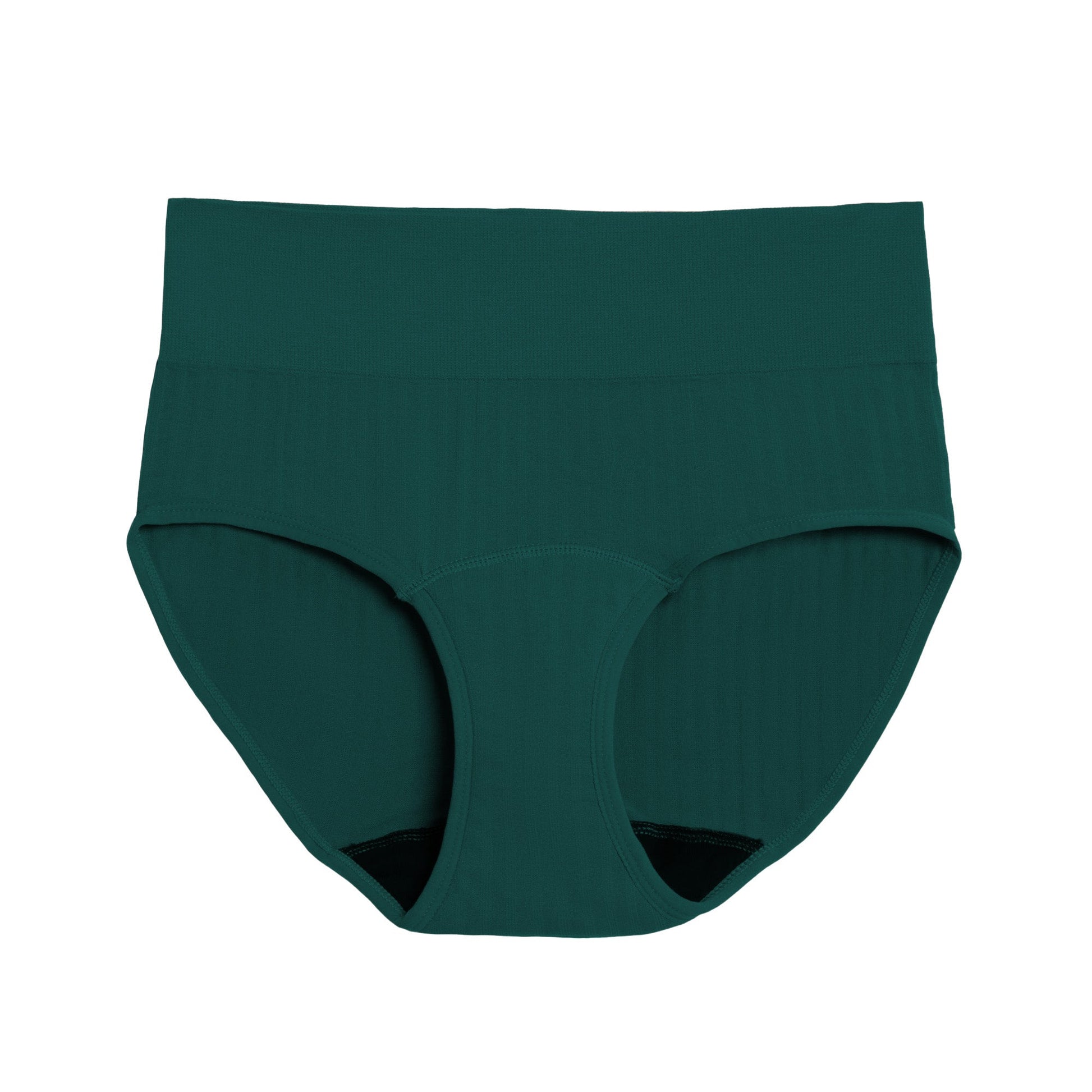 High waisted SportyStretch™ period underwear for heavy flows by The Period Company, shown in a close-up image.