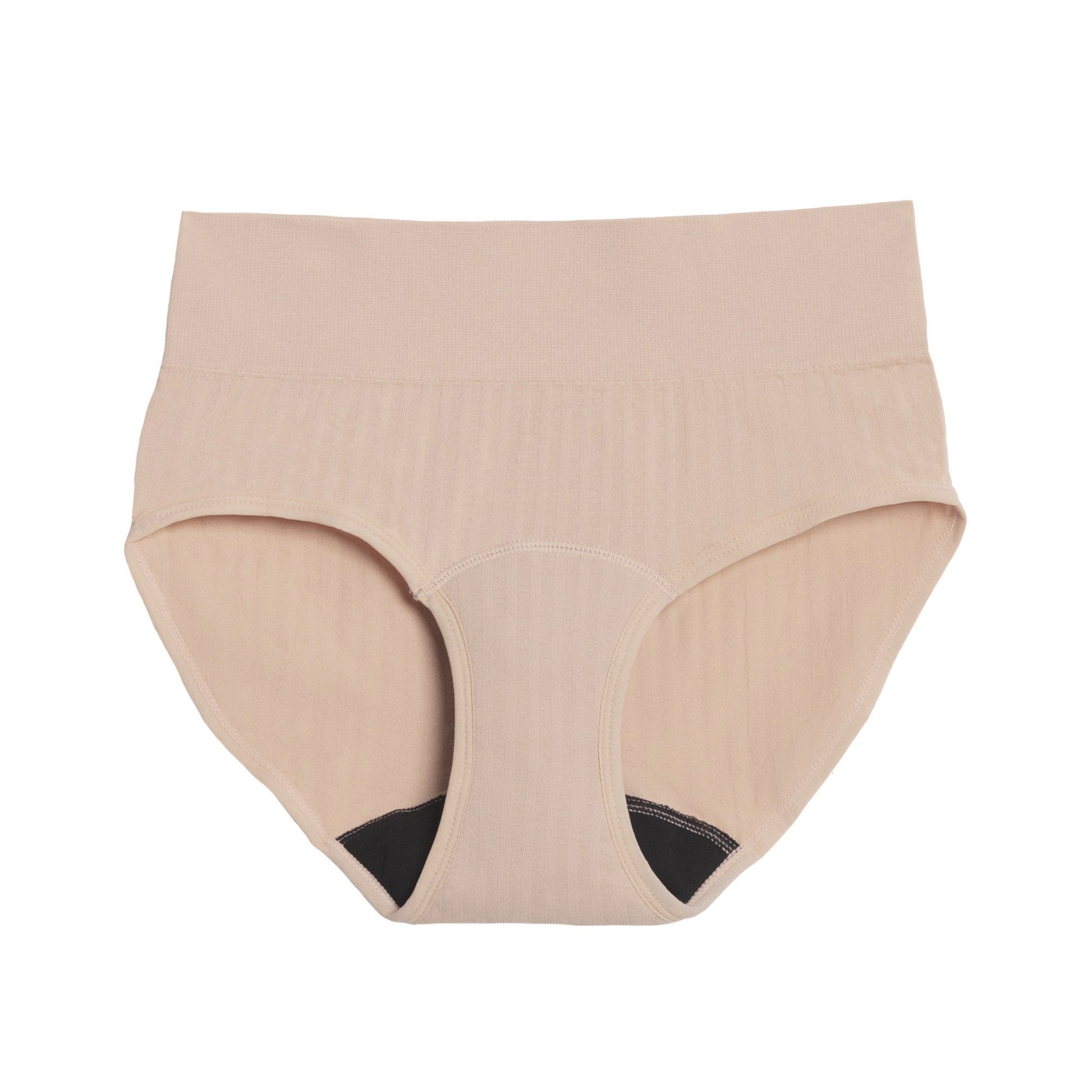 High waisted SportyStretch™ menstrual pad for heavy flows from The Period Company, showing the soft, breathable fabric and secure fit.
