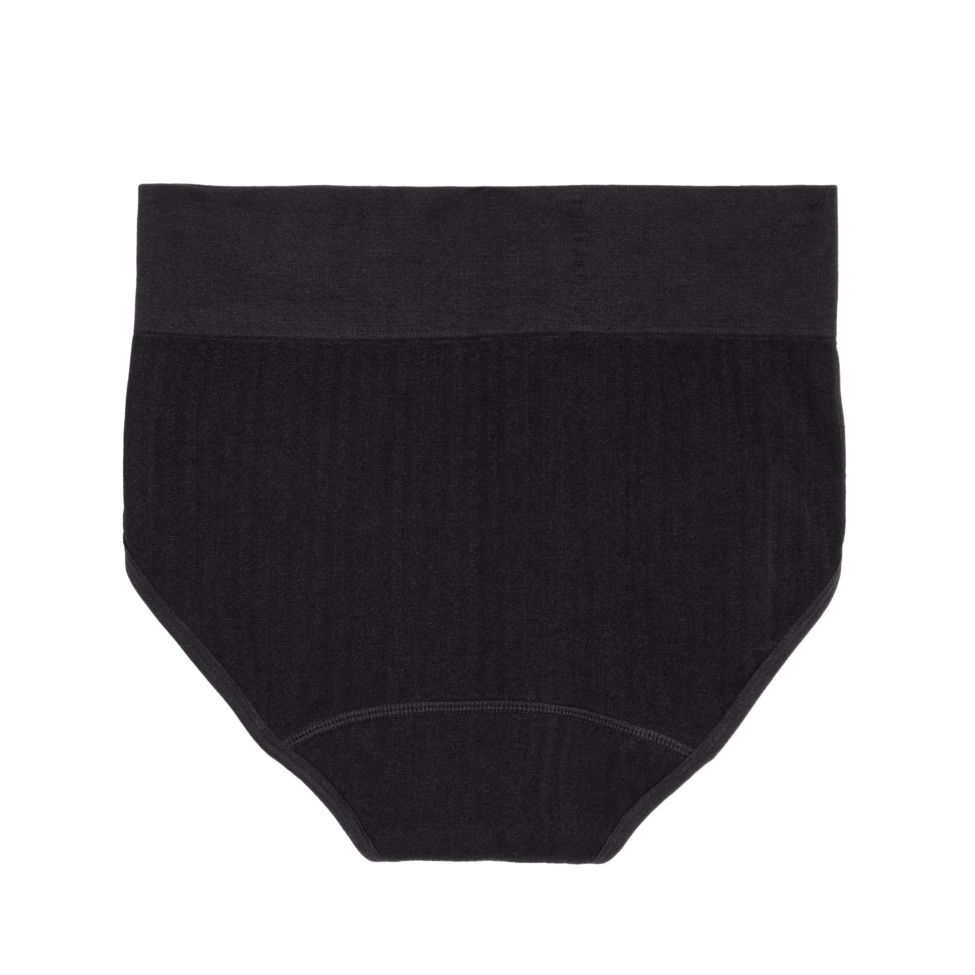 High waisted period underwear in SportyStretch™ by The Period Company, featuring seamless design and flat back for heavy flows.