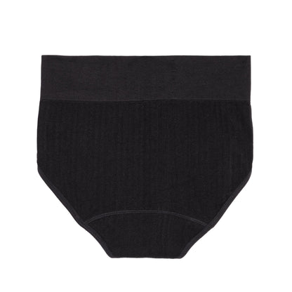 High waisted period underwear in SportyStretch™ by The Period Company, featuring seamless design and flat back for heavy flows.