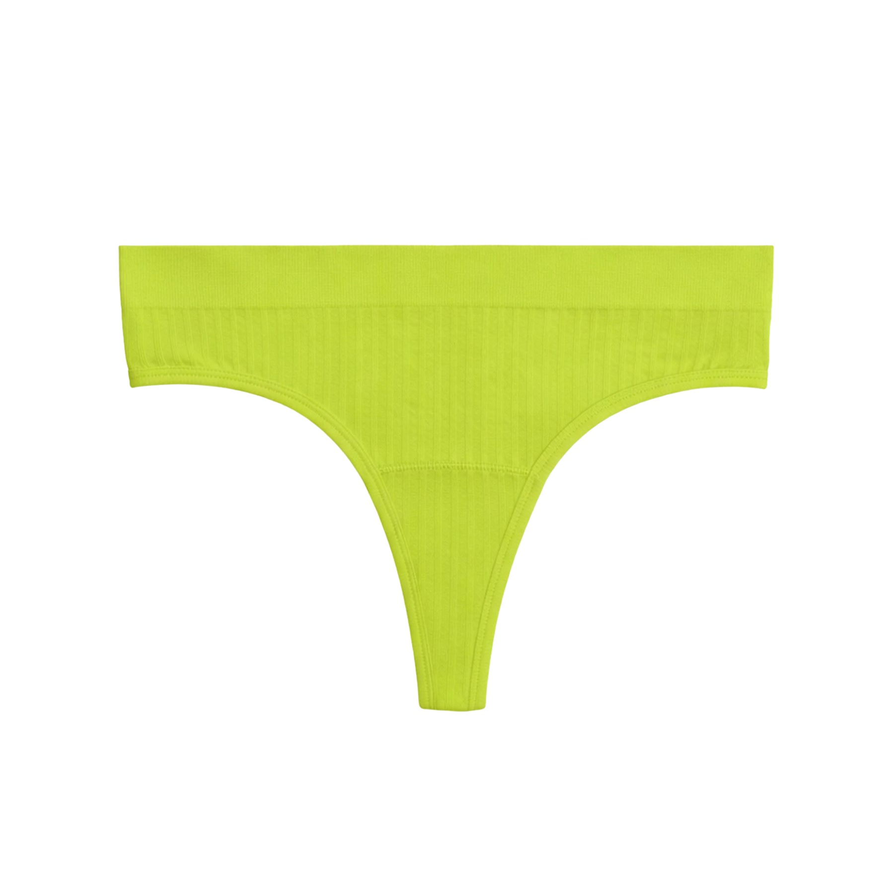 Light flow menstrual thong from The Period Company featuring SportyStretch™ fabric in vibrant citrus color, front view.