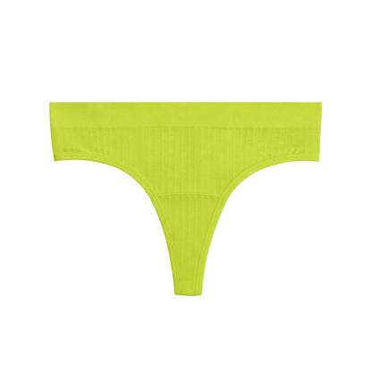 Light flow menstrual thong from The Period Company featuring SportyStretch™ fabric in vibrant citrus color, front view.