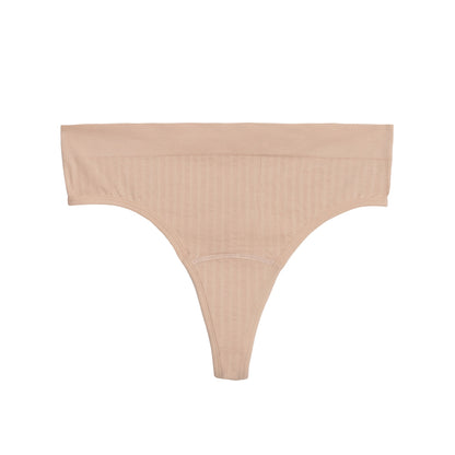 Light flow thong pad from The Period Company in Toasted Almond, made with SportyStretch™ fabric for comfort.