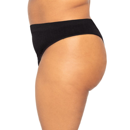 SportyStretch™ thong period underwear from The Period Company designed for light flows, featuring a comfortable, seamless fit.
