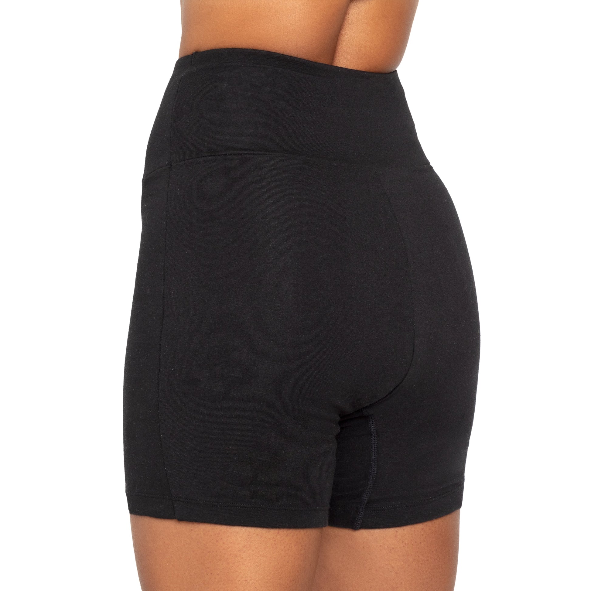 Black organic cotton underwear for heavy flows by The Period Company, featuring The Sleeper Period underwear design.