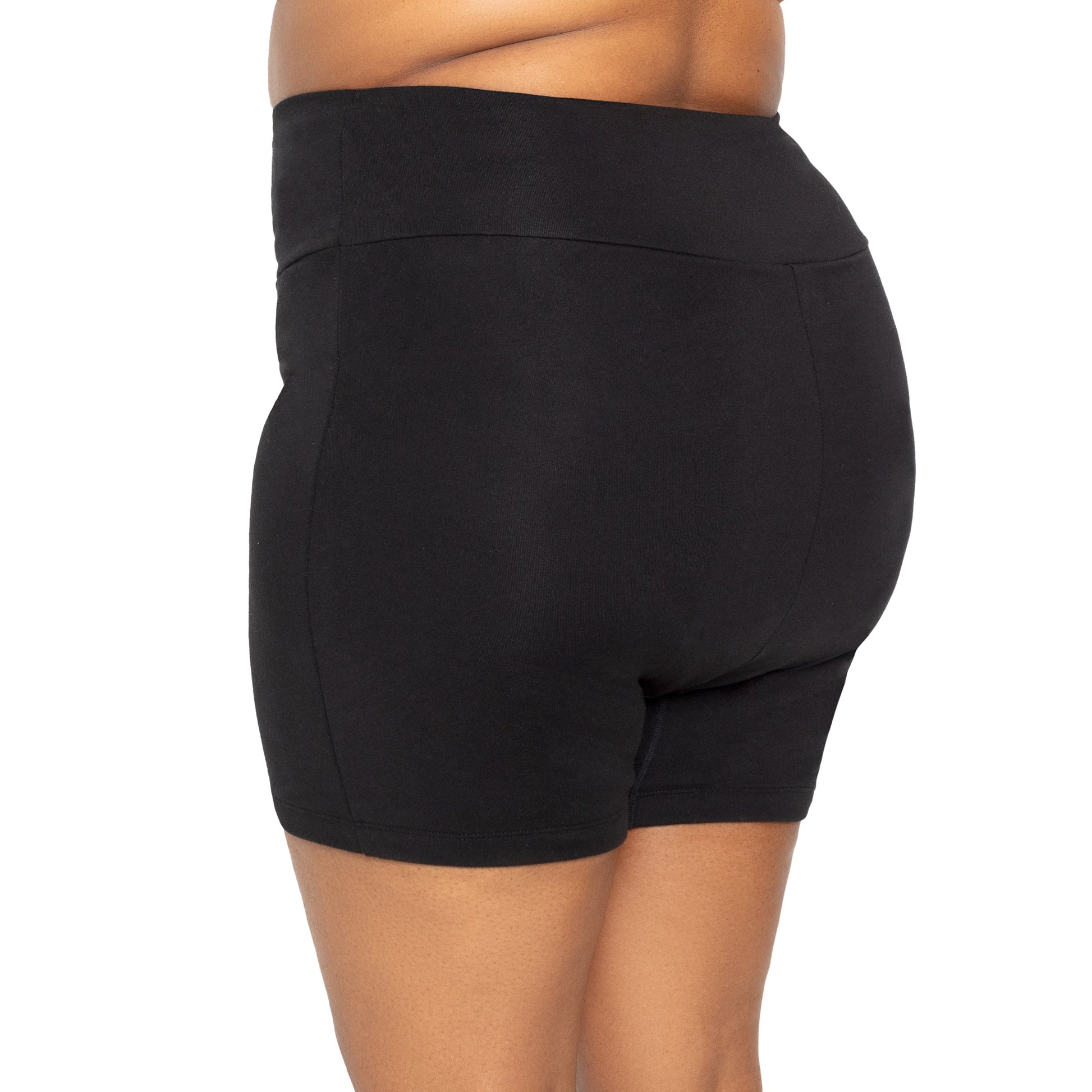 Black organic cotton period underwear by The Period Company, The Sleeper style for heavy flow protection, shown in XS size.