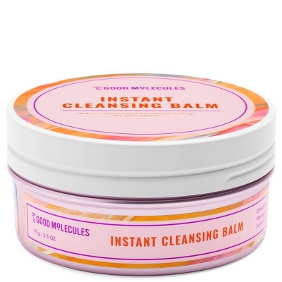 Good Molecules Instant Cleansing Balm in 75g jar, creamy texture, with product label visible, designed for effective facial cleansing.