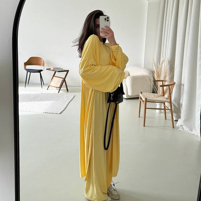 Three-Piece Cape Cardigan Set | Crop Top & Wide-Leg Pants Outfit(MS258)