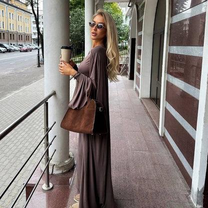 Three-Piece Cape Cardigan Set | Crop Top & Wide-Leg Pants Outfit(MS258)