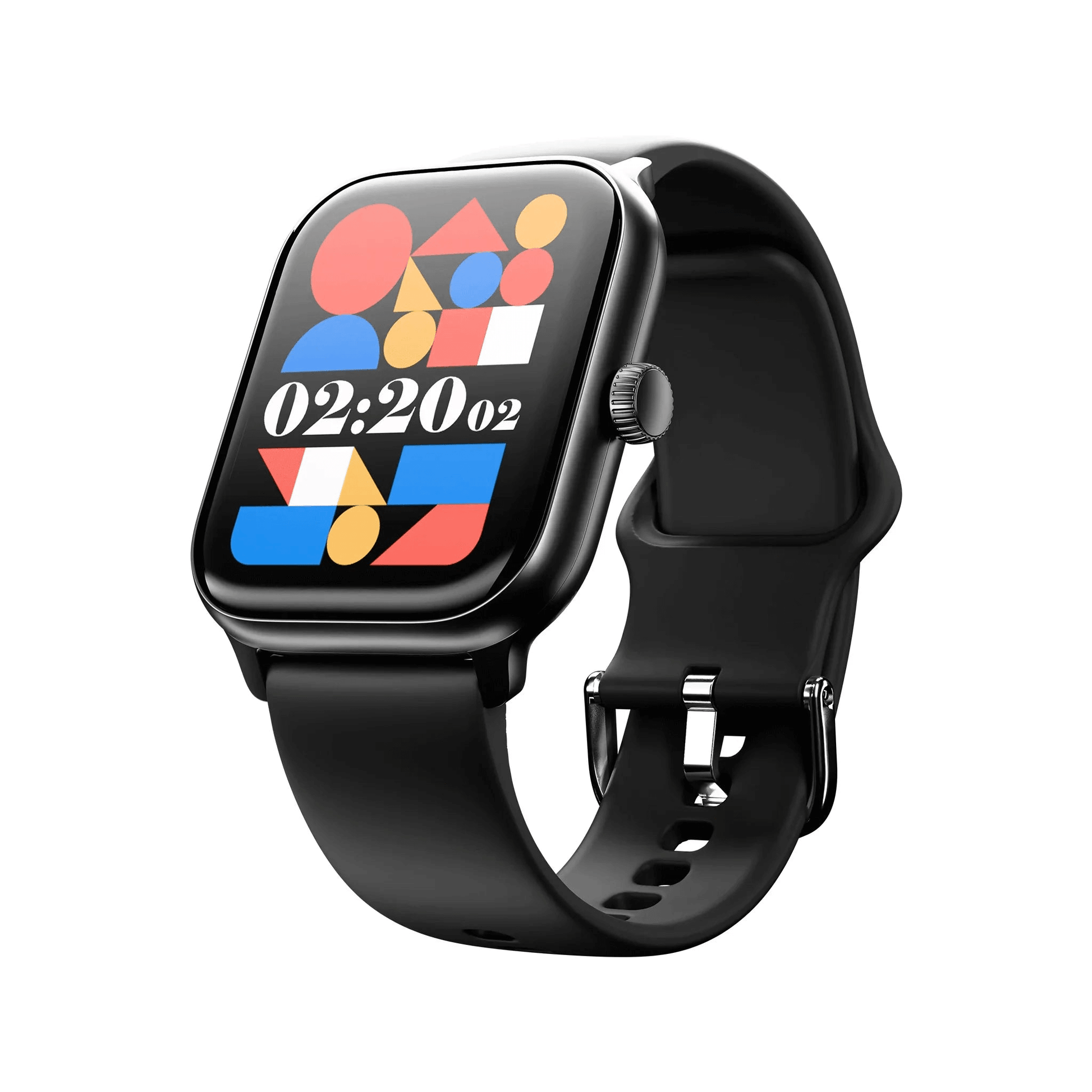 Tinymoose USA Tempo Smartwatch with Bluetooth calling in sleek midnight black, featuring a digital display and fitness tracking.