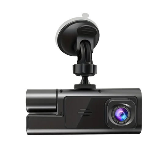 TM dash cam with 1080P night vision and G-sensor, showing front view of the compact security camera for vehicle or home use