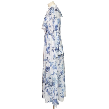 Toile de Jouy Print Ruffle Maxi Dress(MS422)
