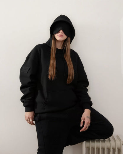 Travel Mode Eye Mask Hoodie | Oversized Pullover with Built-In Sleep Mask(MS209)