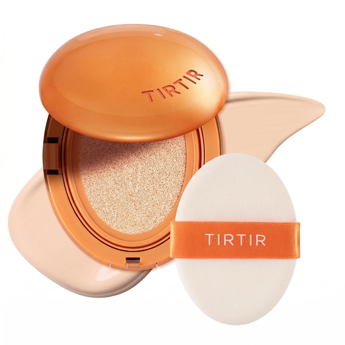 TIRTIR Ai Filter Cushion in fair porcelain shade by TrendDora, showing the compact with cushion and applicator.