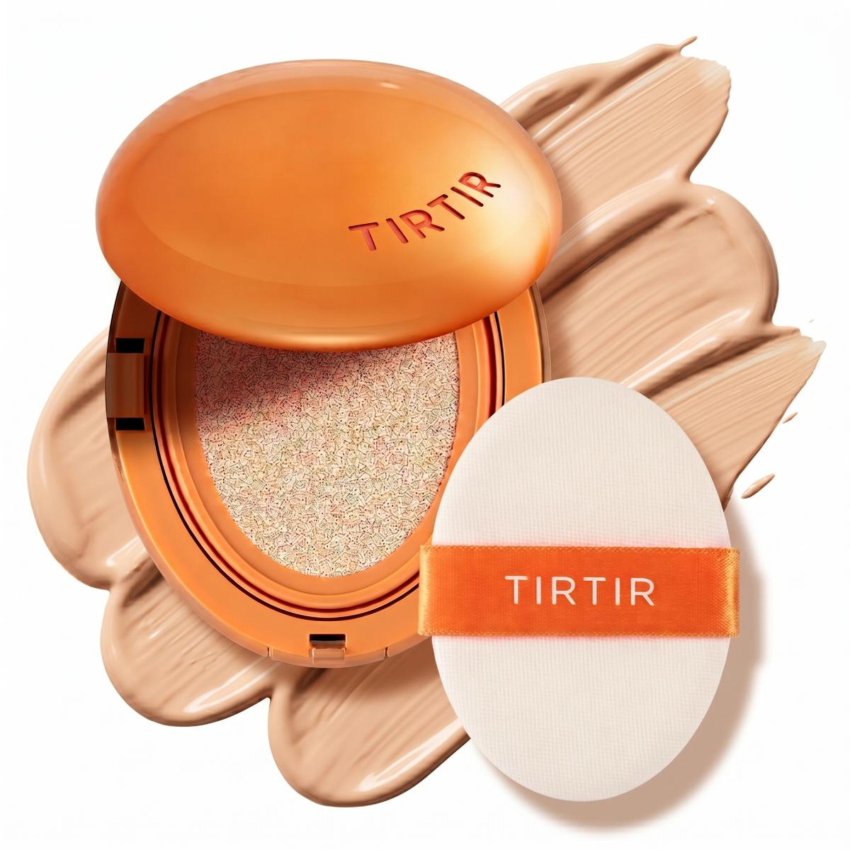 TIRTIR Mini AI Filter Cushion by TrendDora in fair porcelain shade, compact face makeup cushion with built-in AI filter technology.