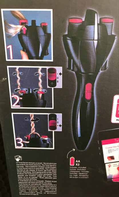 USB electric automatic hair braider and twister tool by TrendDora, showing the compact device with integrated styling mechanism.