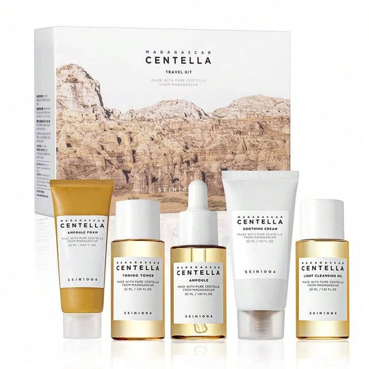 SKIN1004 Centella Travel Kit by TrendDora featuring travel-sized skincare products with centella extract in a compact set