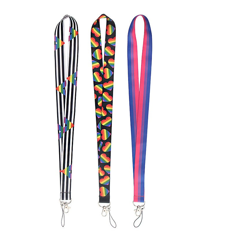 Multicolor TrendDora phone lanyard ribbon with adjustable strap and stylish design for secure phone carrying.
