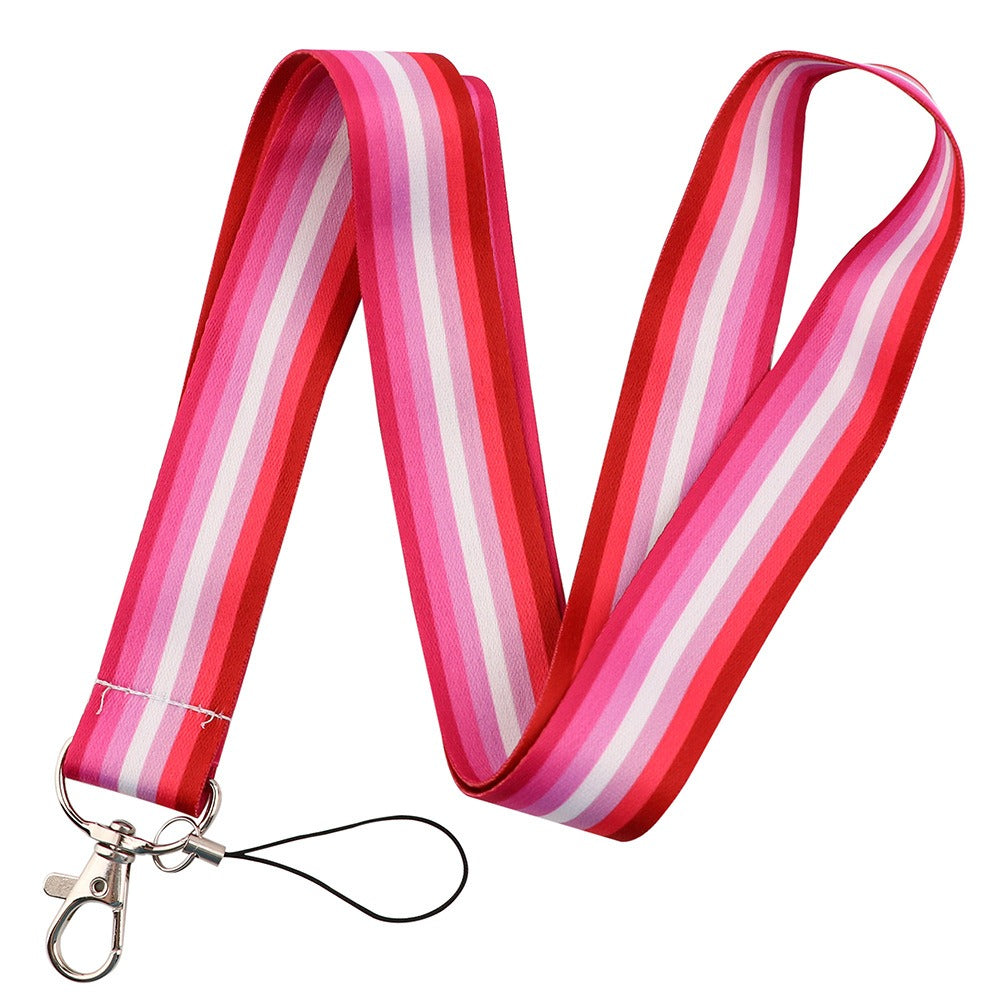 Multicolor TrendDora Phone Lanyard Ribbon with adjustable strap and decorative accents for easy phone access and style.