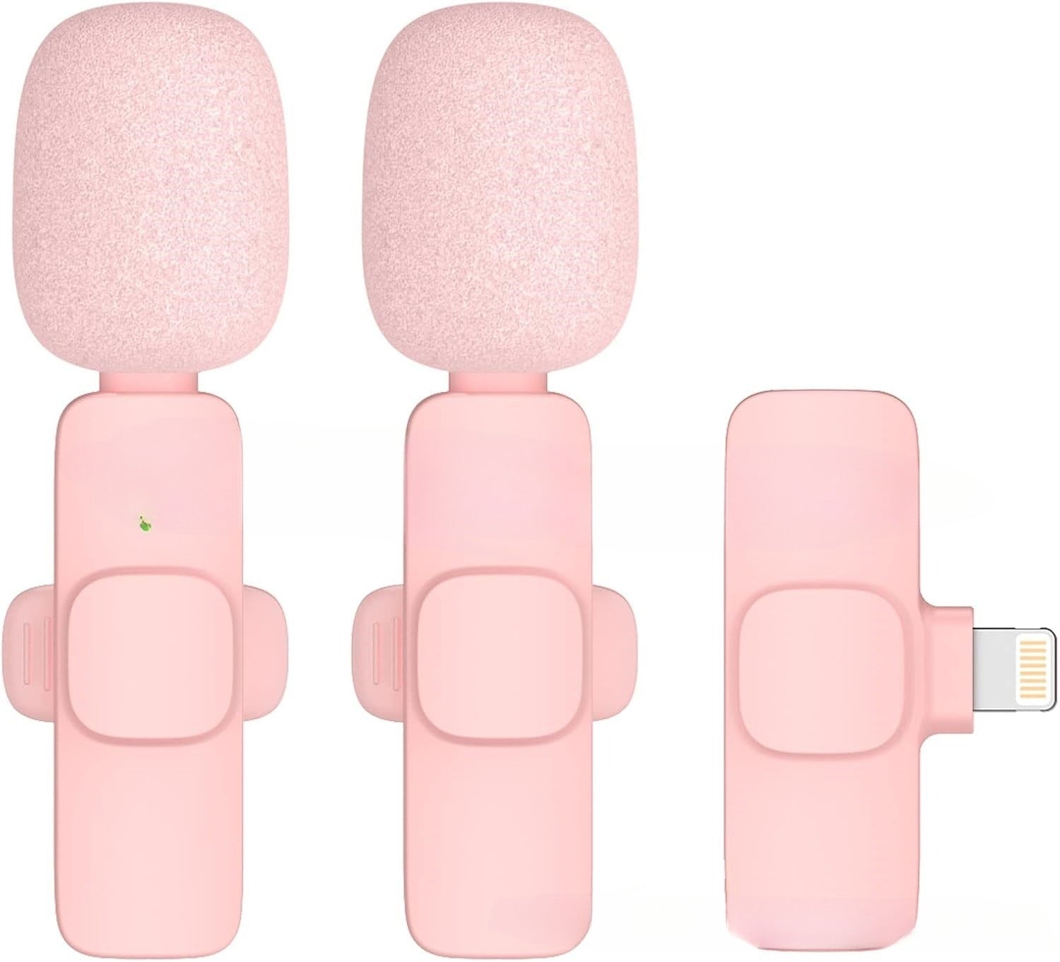 TrendDora K1K9 wireless noise reduction microphone with pink wheat flat fruit design, ideal for clear audio recording.
