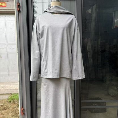Two-Piece Modest Set with Attached Hijab (MS381)
