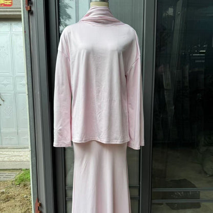 Two-Piece Modest Set with Attached Hijab (MS381)