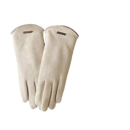 MAC058 Unisex Suede Touch Screen Gloves Faux Fur Lined Winter Warm