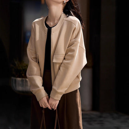 Utility Bomber Jacket | Fleece-Lined Cargo Pocket Jacket(MS245)