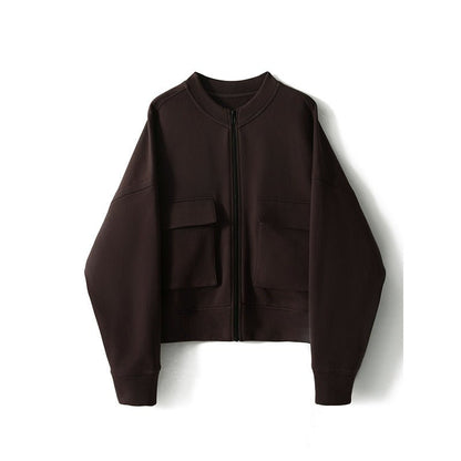 Utility Bomber Jacket | Fleece-Lined Cargo Pocket Jacket(MS245)
