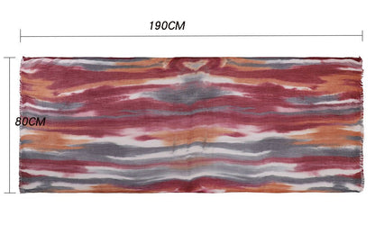 Versatile Printed Striped Pleated Shawl Hijab (MH180)