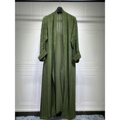 Vintage Knitted Cardigan Abaya | Modest Longline Open Front Jacket for Women (MOA217)