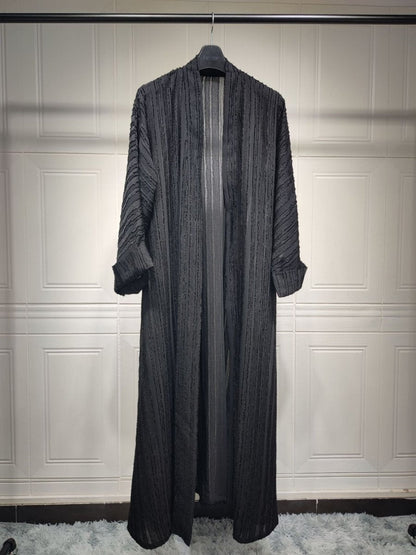 Vintage Knitted Cardigan Abaya | Modest Longline Open Front Jacket for Women (MOA217)